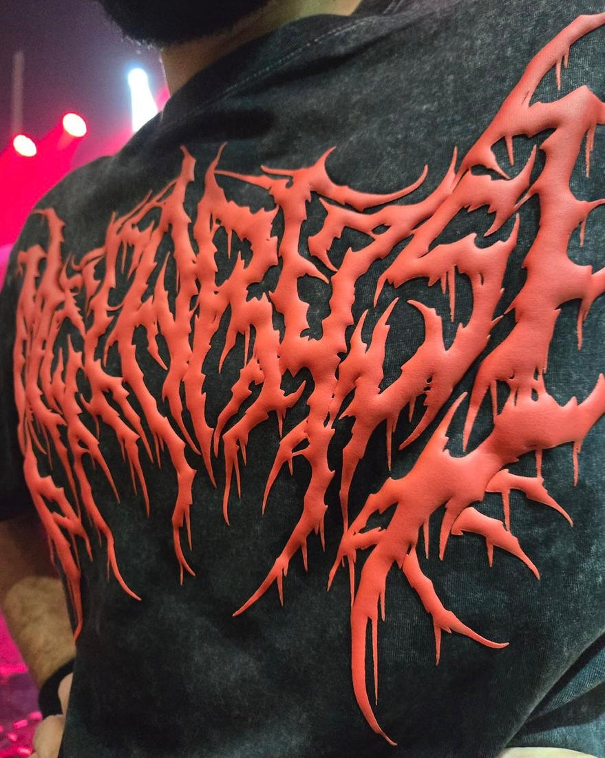 PREORDER: METARUST DISTRESSED RAISED RED tee